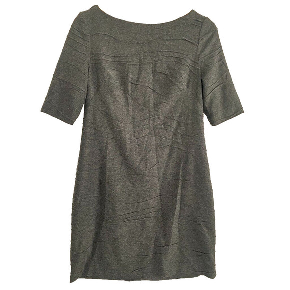 Adrienna Papell - Dark Grey short sleeve zipper back above knee dress W size 4 - Picture 1 of 4
